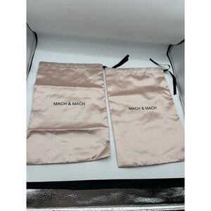 Mach &‎ Mach Set Of 2 Satin Pink Drawstring Shoe Dustbags Authentic